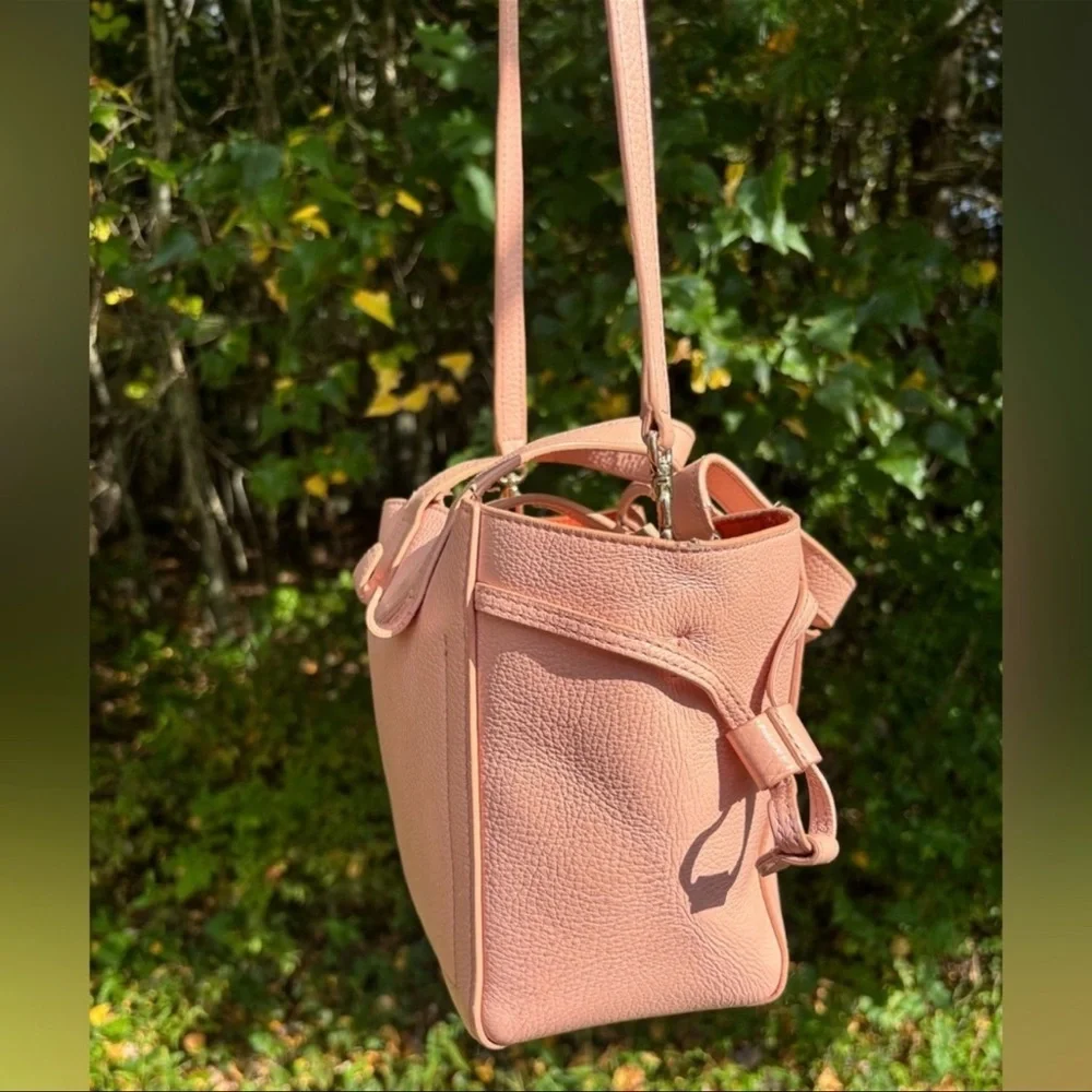 Furla Tote EUC Crossbody Genuine Leather Bag pebbled leather free charm & scarf - Picture 8 of 12